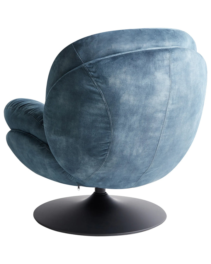 Nolvik Swivel Armchair Velvet Dark Blue