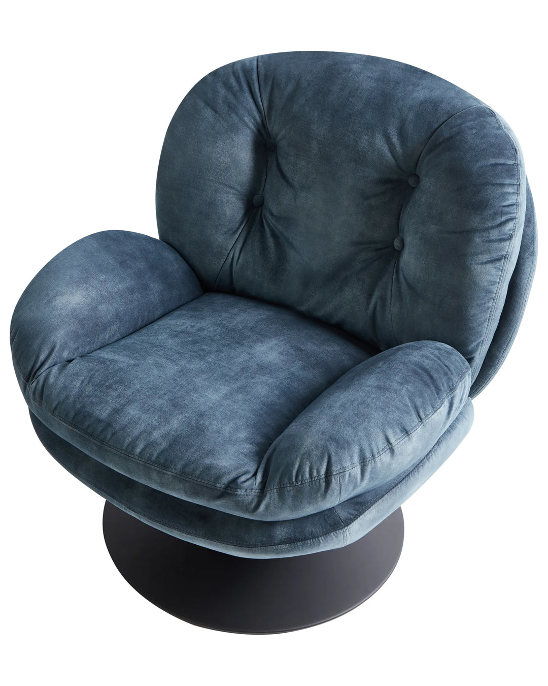 Nolvik Swivel Armchair Velvet Dark Blue
