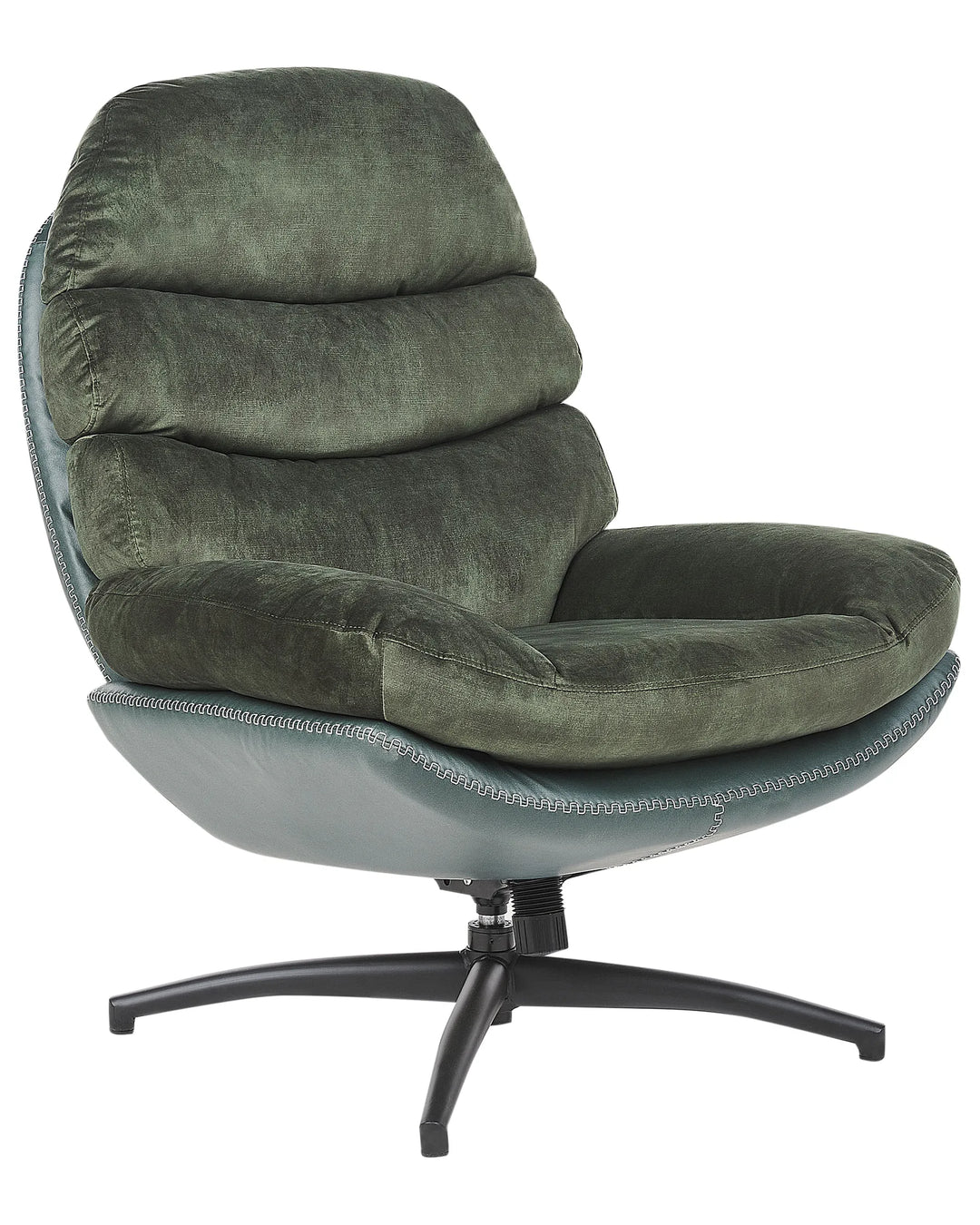Eide Swivel Armchair with Footstool Velvet Dark Green
