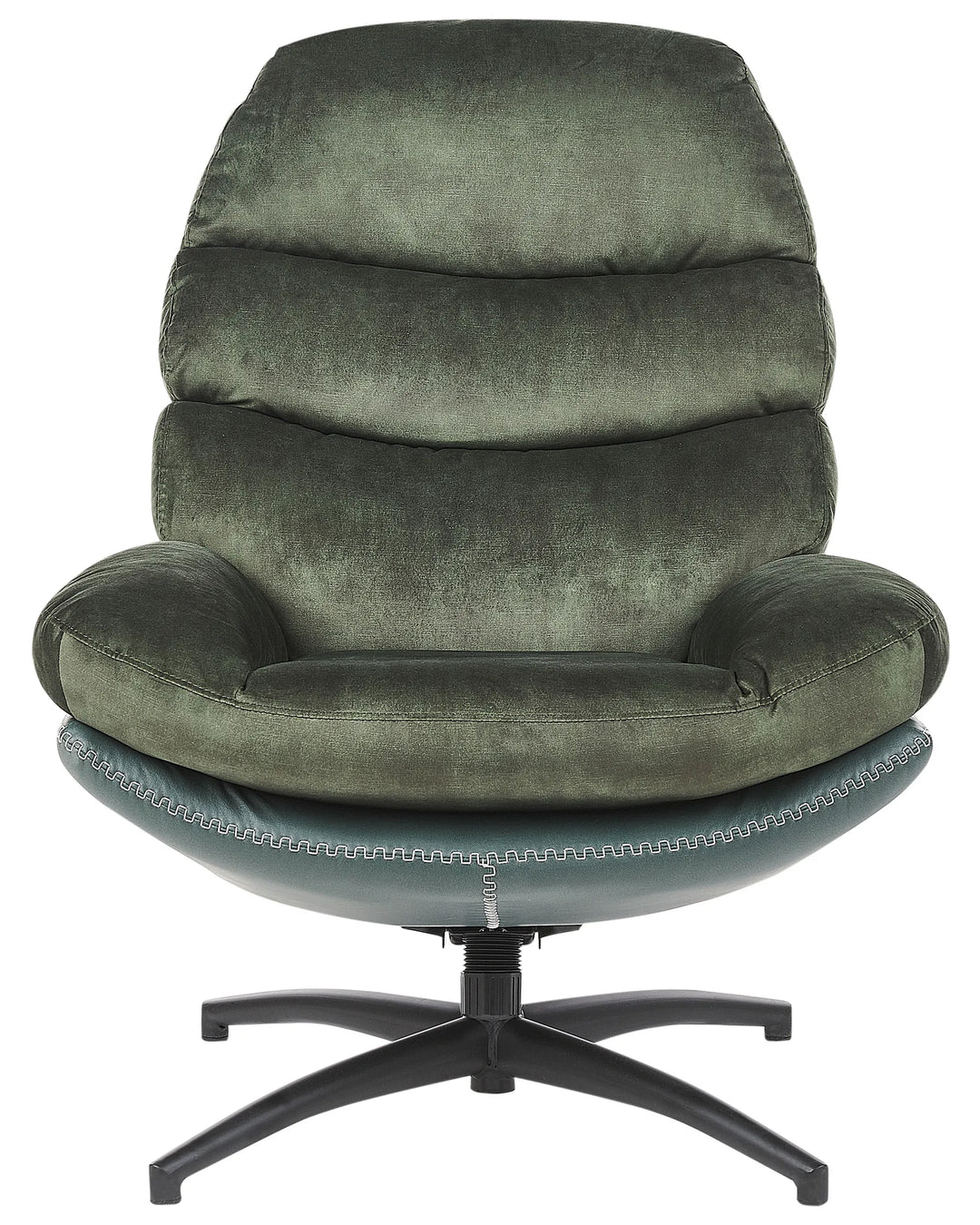 Eide Swivel Armchair with Footstool Velvet Dark Green