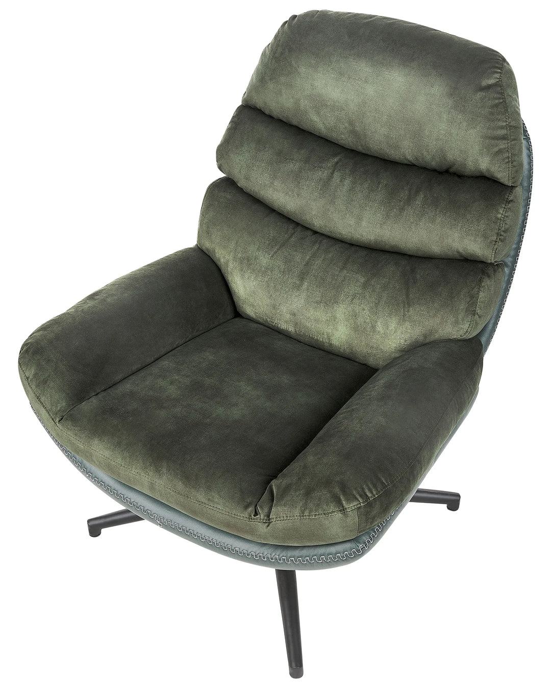 Eide Swivel Armchair with Footstool Velvet Dark Green
