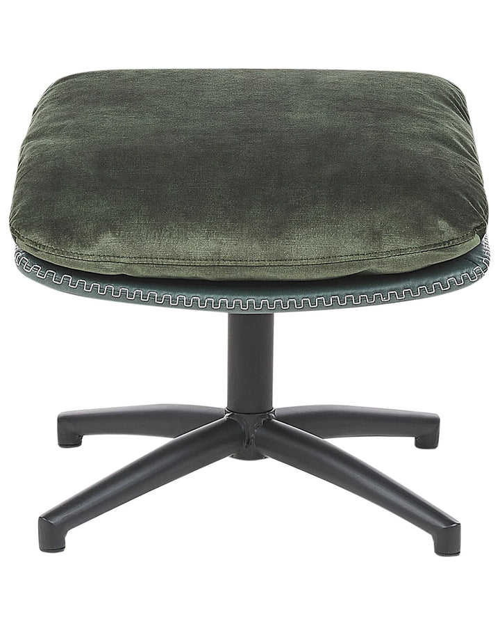 Eide Swivel Armchair with Footstool Velvet Dark Green