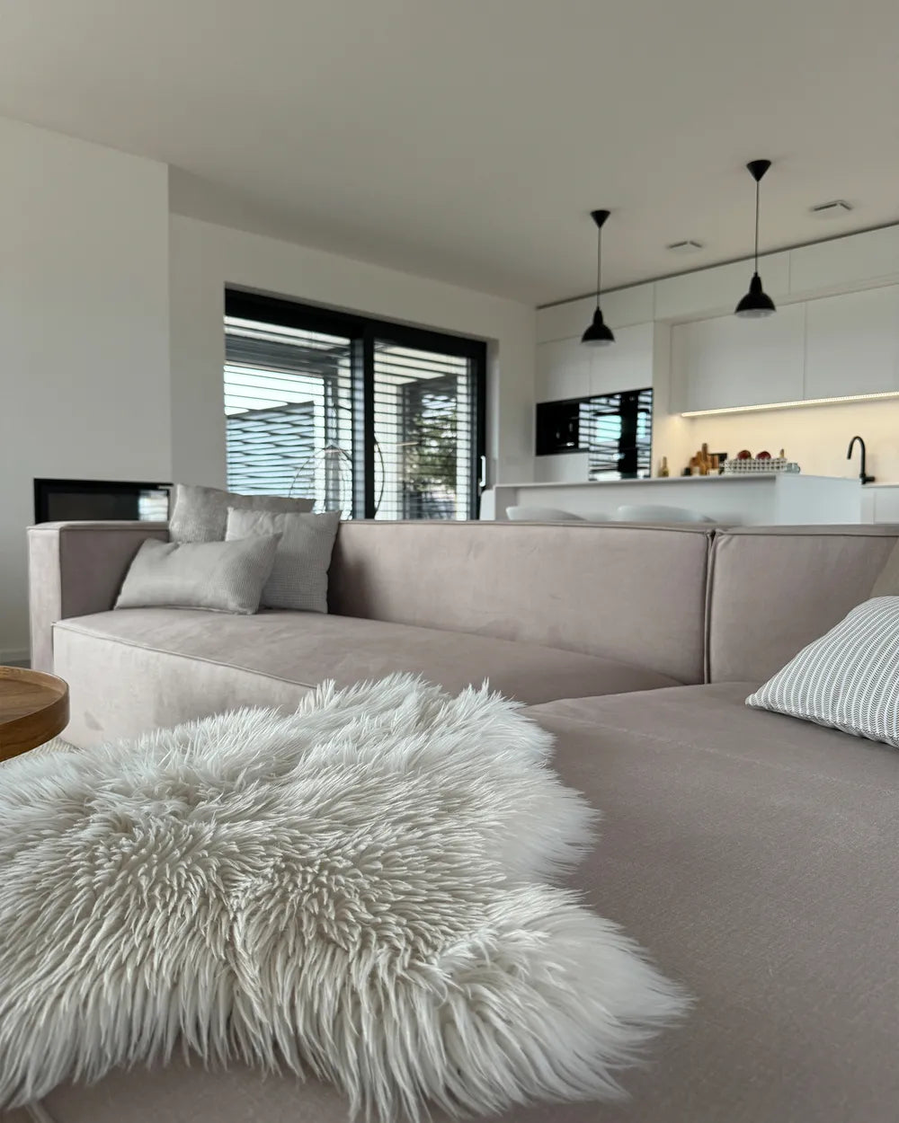 Corner Sofa 3 Seater Velvet Taupe Left Hand Chambord