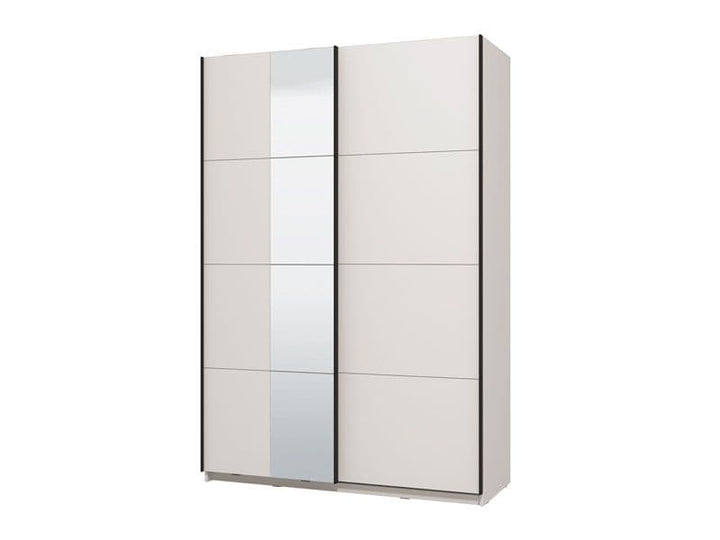Nikeria White Sliding 2-Door Mirrored Wardrobe