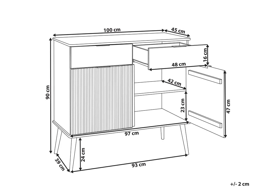 2 Door Sideboard Pine Wood Brown Miller