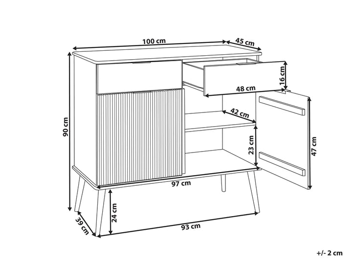 2 Door Sideboard Pine Wood Brown Miller