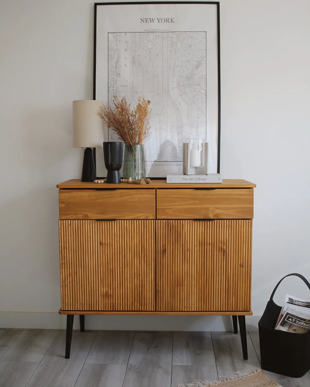 2 Door Sideboard Pine Wood Brown Miller