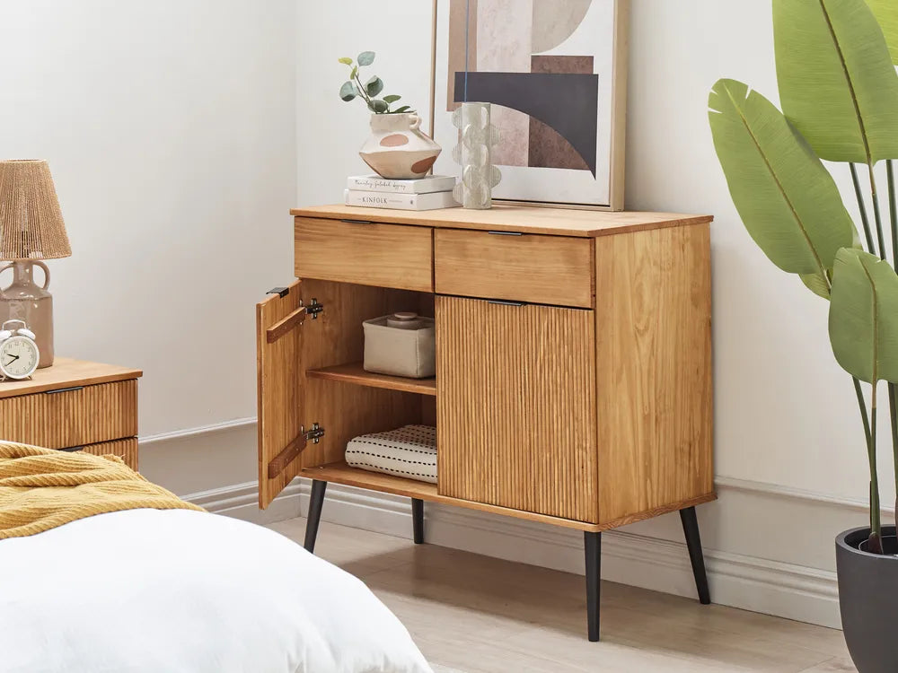 2 Door Sideboard Pine Wood Brown Miller