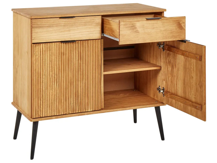 2 Door Sideboard Pine Wood Brown Miller