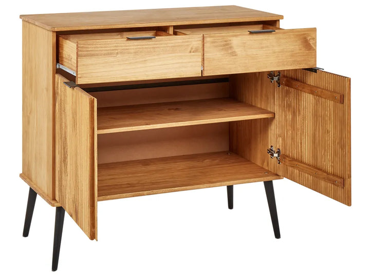 2 Door Sideboard Pine Wood Brown Miller