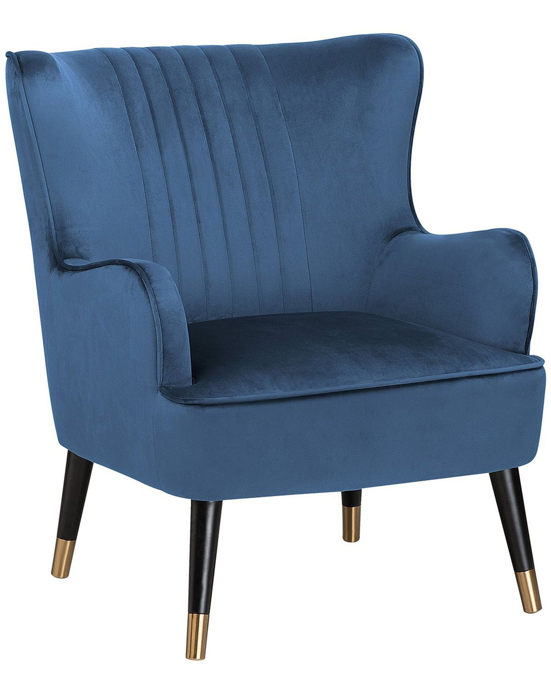 Varberg Wingback Chair Velvet Dark Blue
