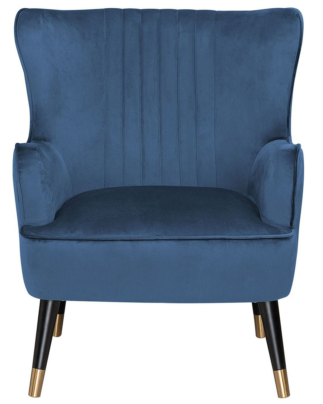 Varberg Wingback Chair Velvet Dark Blue
