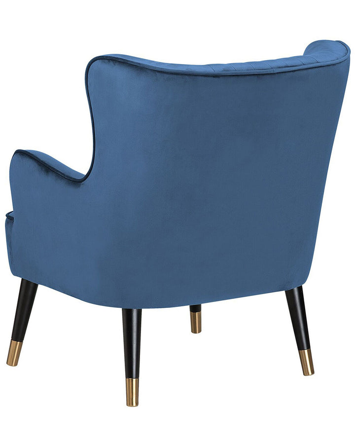Varberg Wingback Chair Velvet Dark Blue