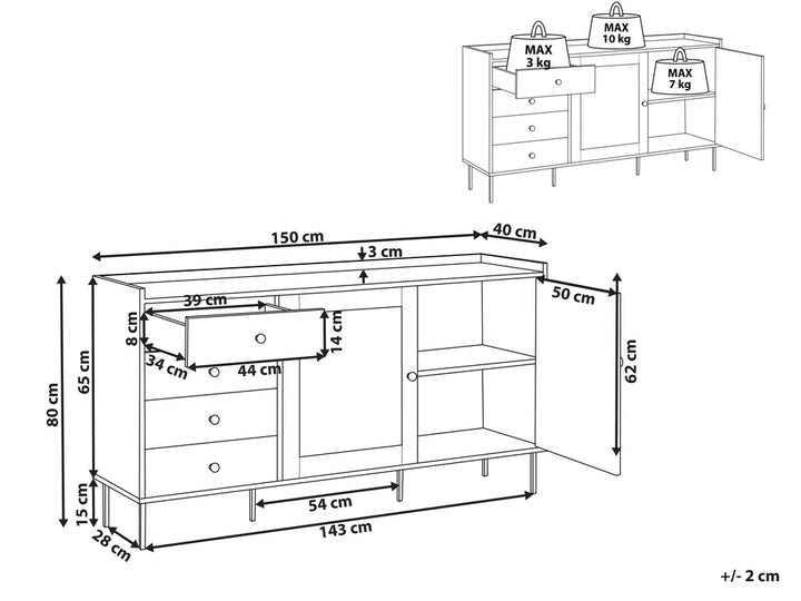 2 Door Sideboard White Seyla