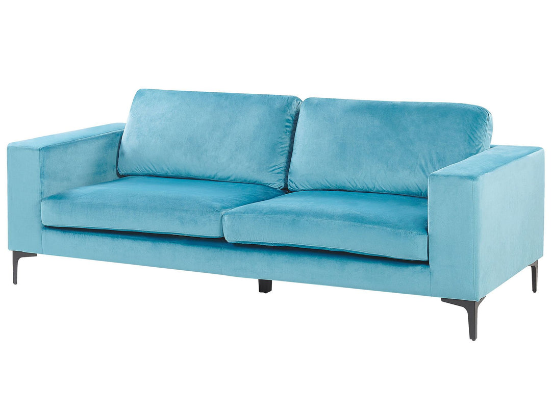 Vadstena 3 Seater Velvet Sofa Light Blue