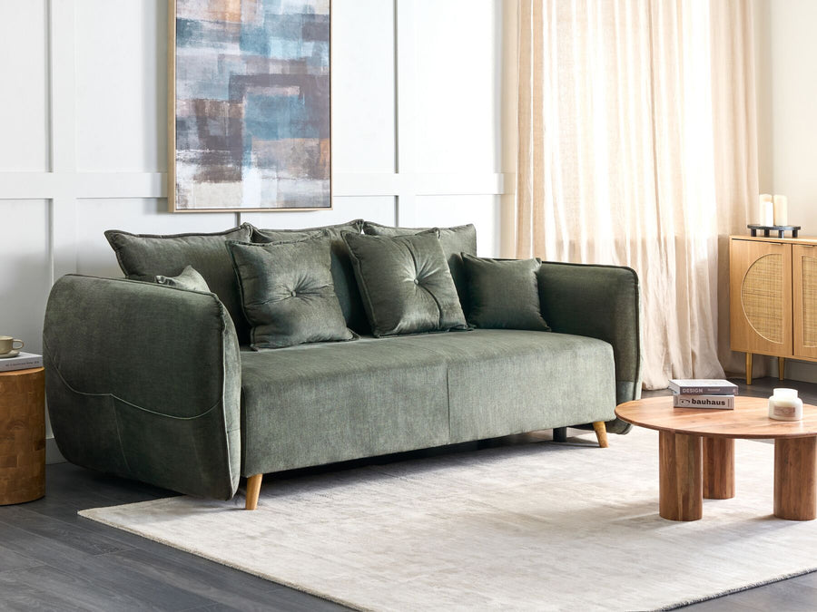 Vallanes Sofa Bed Dark Green Velvet