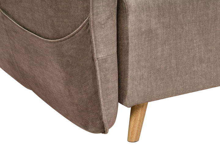 Vallanes Sofa Bed Light Brown Velvet