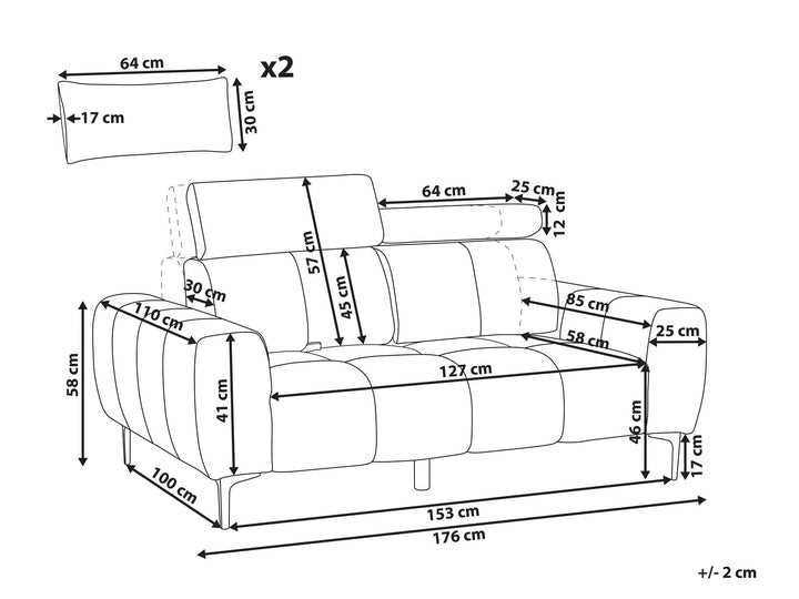 Vegamo 2 Seater Boucle Sofa White