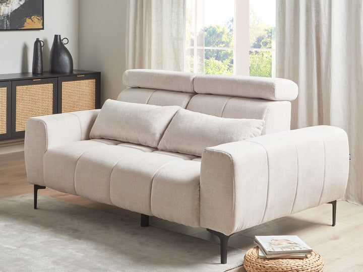 Vegamo 2 Seater Fabric Sofa Beige