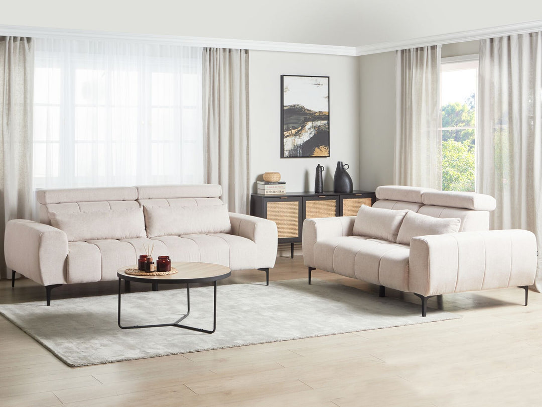 Vegamo 2 Seater Fabric Sofa Beige