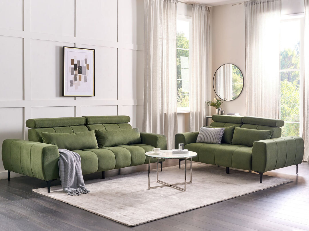 Vegamo 2 Seater Fabric Sofa Green