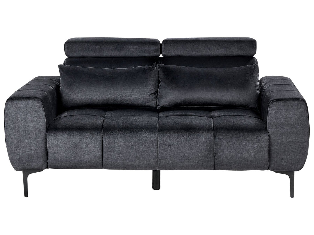 Vegamo 2 Seater Velvet Sofa Black