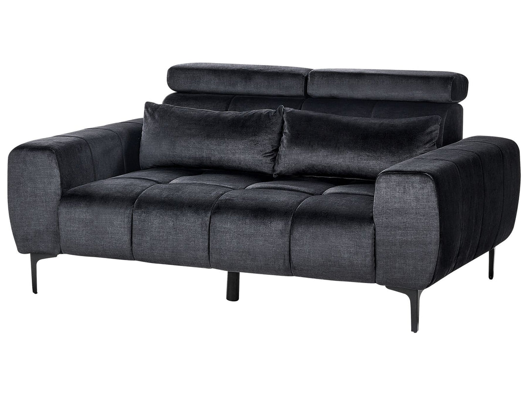 Vegamo 2 Seater Velvet Sofa Black