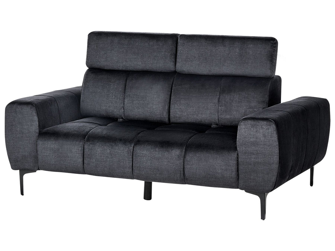 Vegamo 2 Seater Velvet Sofa Black