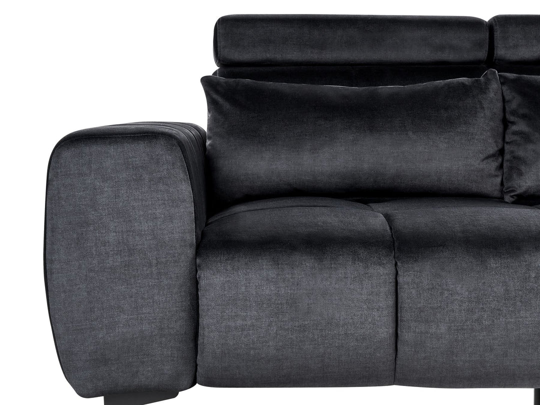 Vegamo 2 Seater Velvet Sofa Black