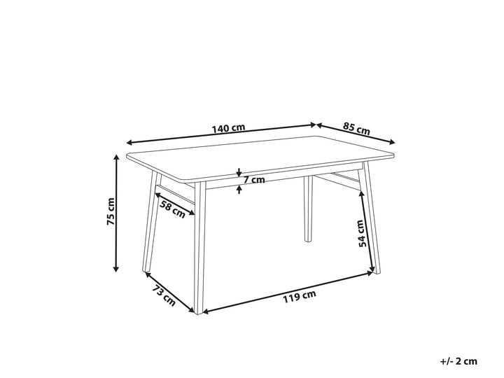 Elina Dining Table 140 x 85 cm Dark Wood