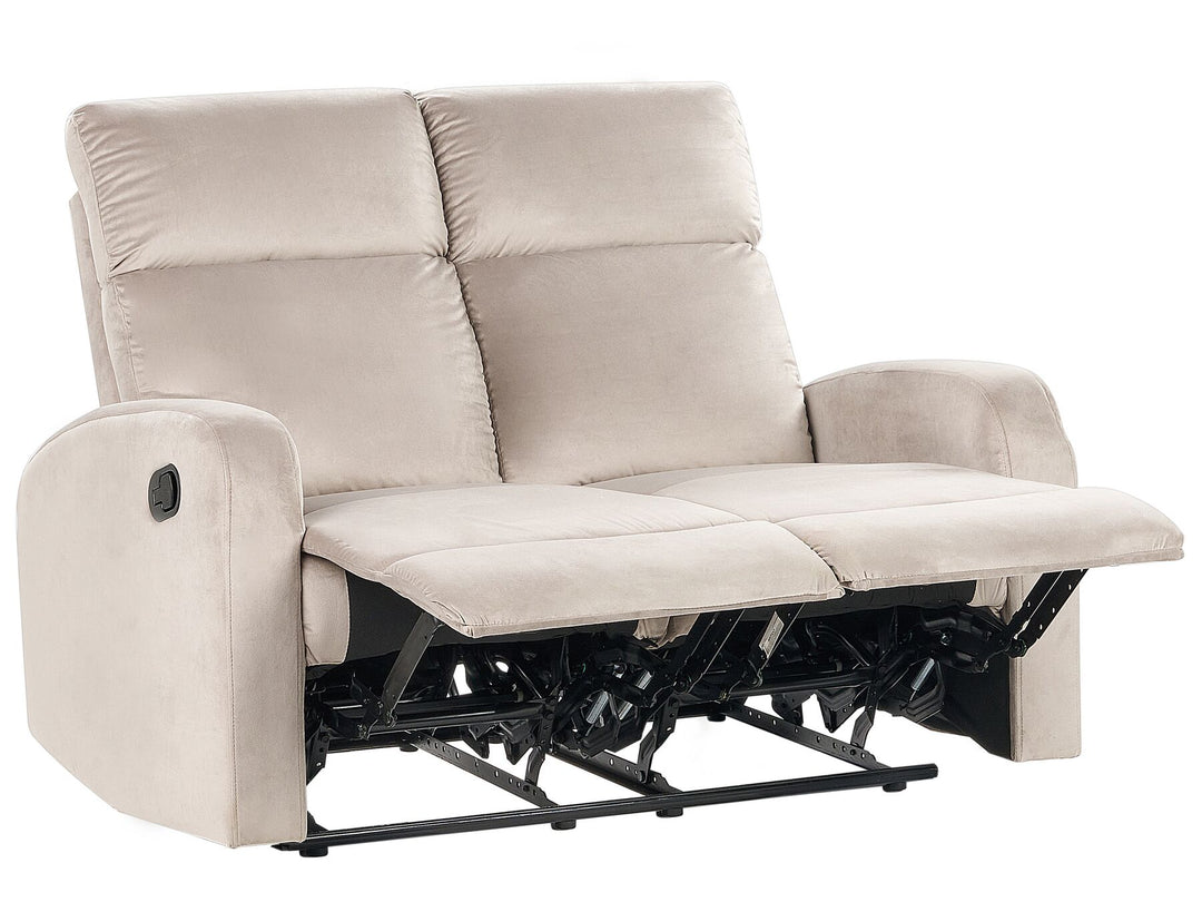 Verdal 2 Seater Velvet Manual Recliner Sofa Beige