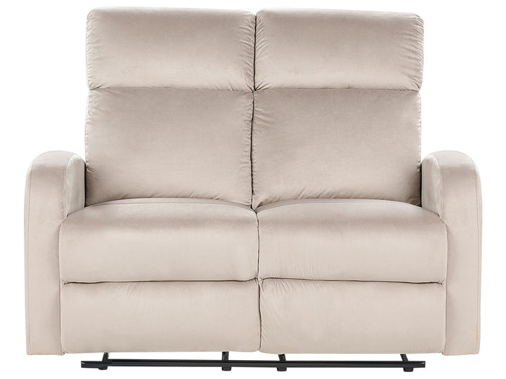 Verdal 2 Seater Velvet Manual Recliner Sofa Beige