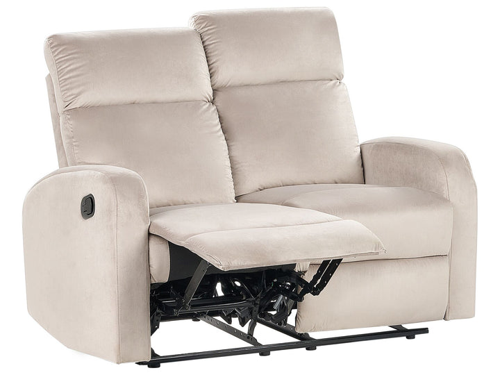 Verdal 2 Seater Velvet Manual Recliner Sofa Beige