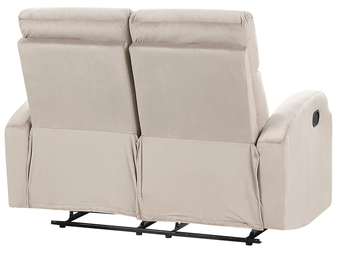 Verdal 2 Seater Velvet Manual Recliner Sofa Beige