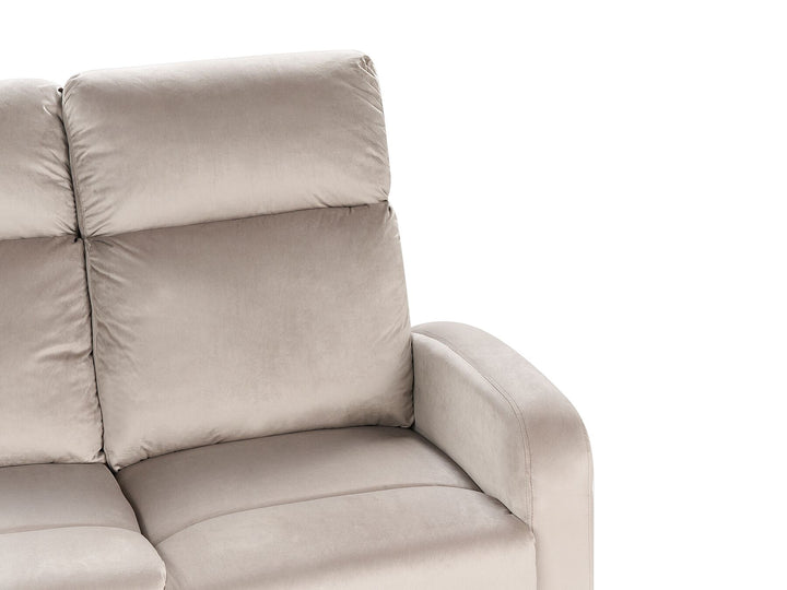 Verdal 2 Seater Velvet Manual Recliner Sofa Beige