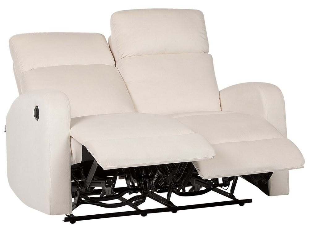 Verdal 2 Seater Velvet Electric Recliner Sofa White