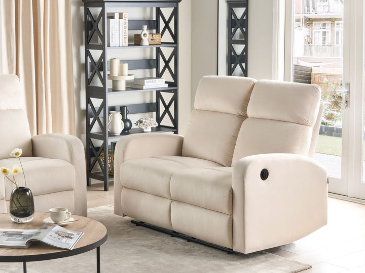 Verdal 2 Seater Velvet Electric Recliner Sofa White