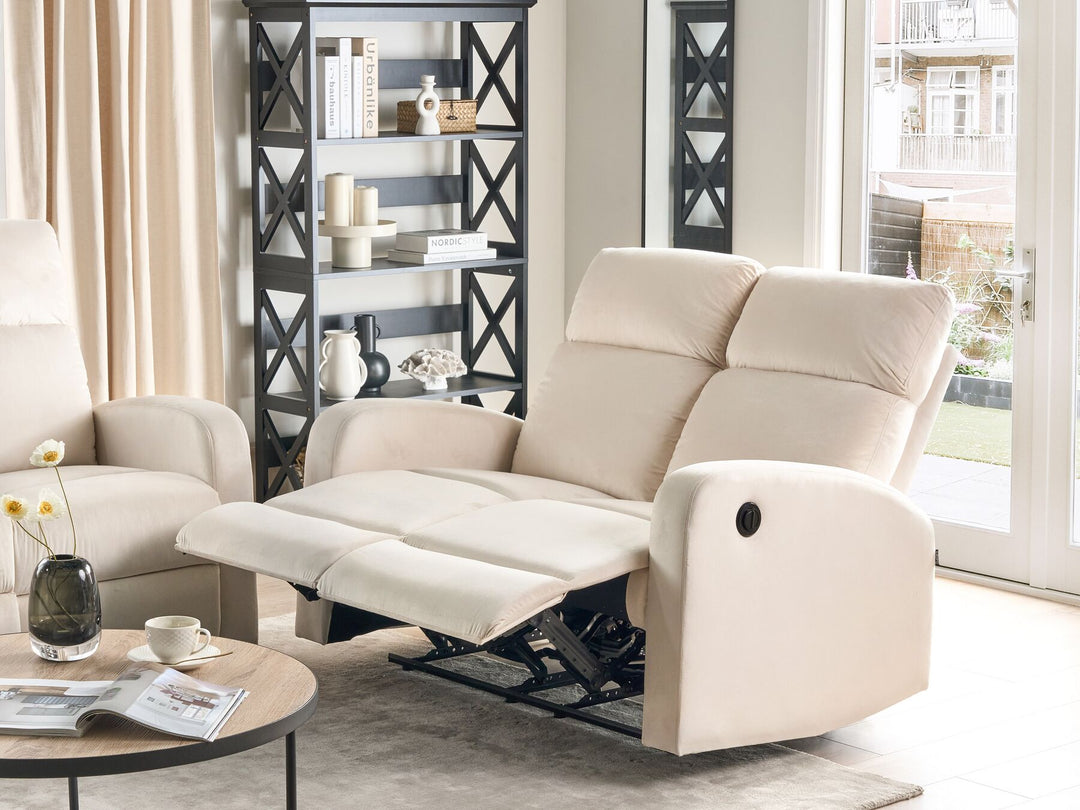 Verdal 2 Seater Velvet Electric Recliner Sofa White