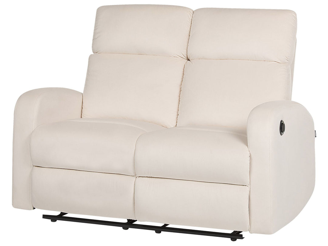 Verdal 2 Seater Velvet Electric Recliner Sofa White