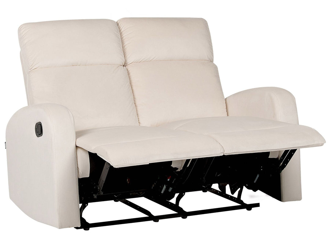 Verdal 2 Seater Velvet Manual Recliner Sofa White