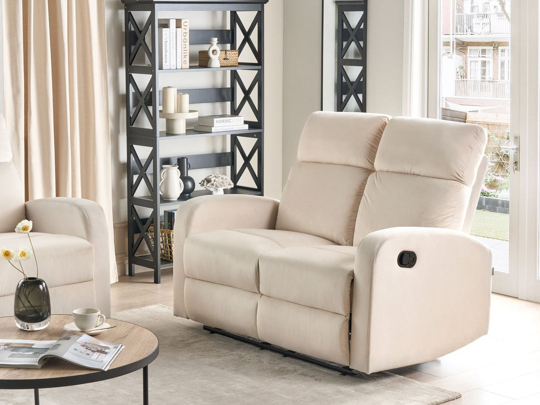 Verdal 2 Seater Velvet Manual Recliner Sofa White