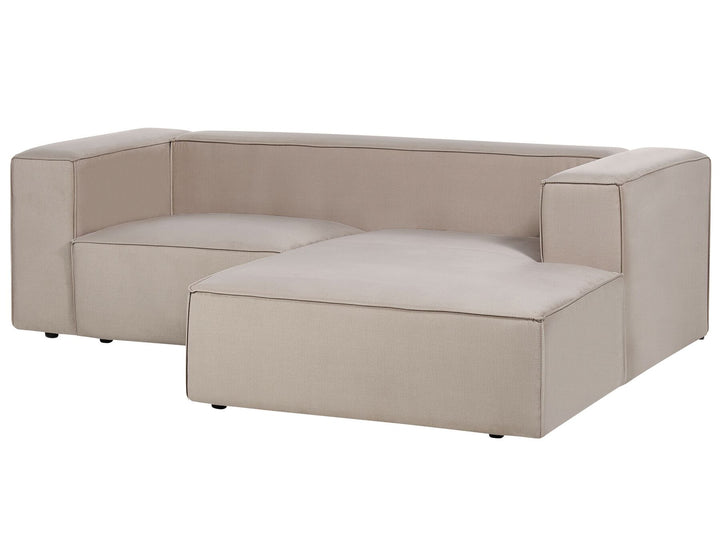 Vernon Left Hand Velvet 2 Seater Corner Sofa Taupe Beige