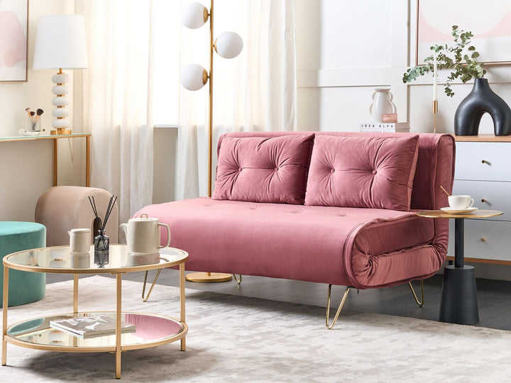 Vestfold 2 Seater Sofa Pink Velvet