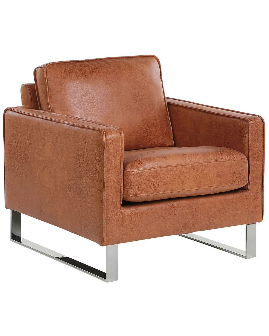 Vind Armchair Faux Leather Golden Brown