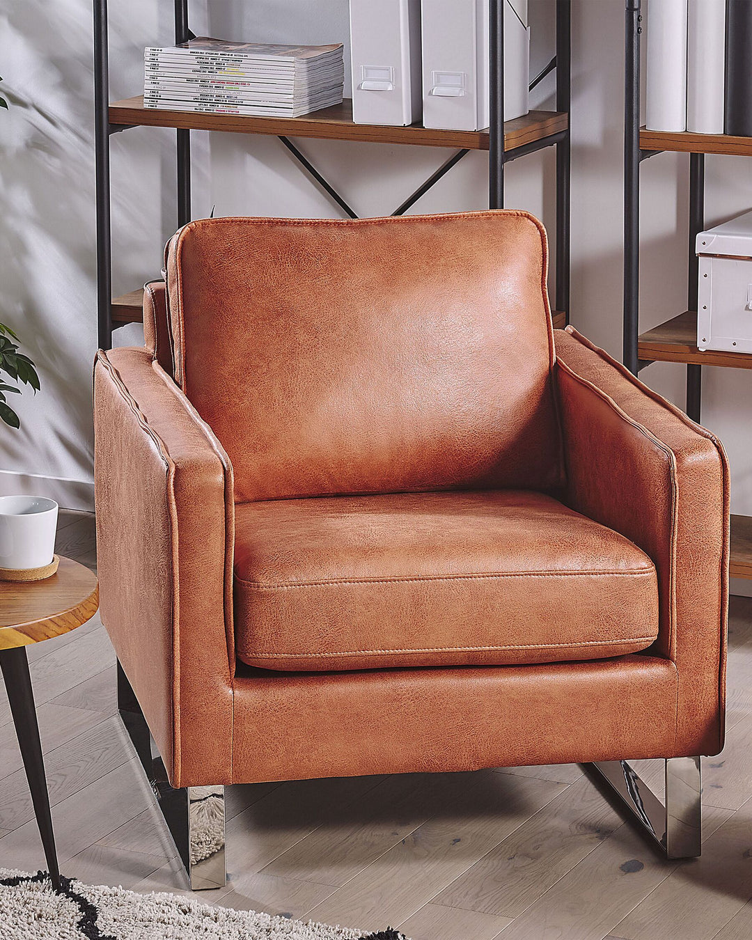 Vind Armchair Faux Leather Golden Brown