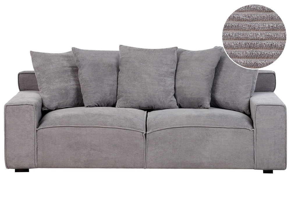 Viskan 3 Seater Jumbo Cord Sofa Dark Grey