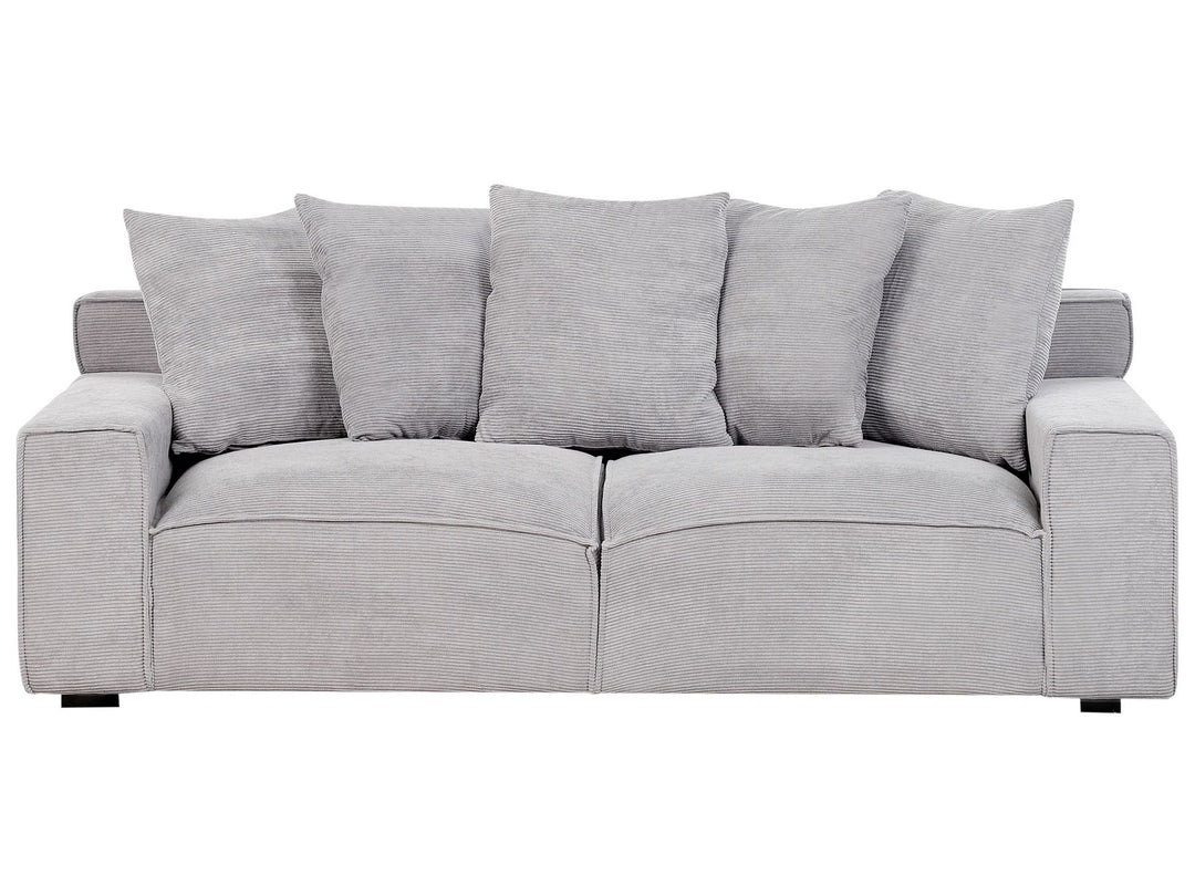 Viskan 3 Seater Jumbo Cord Sofa Light Grey