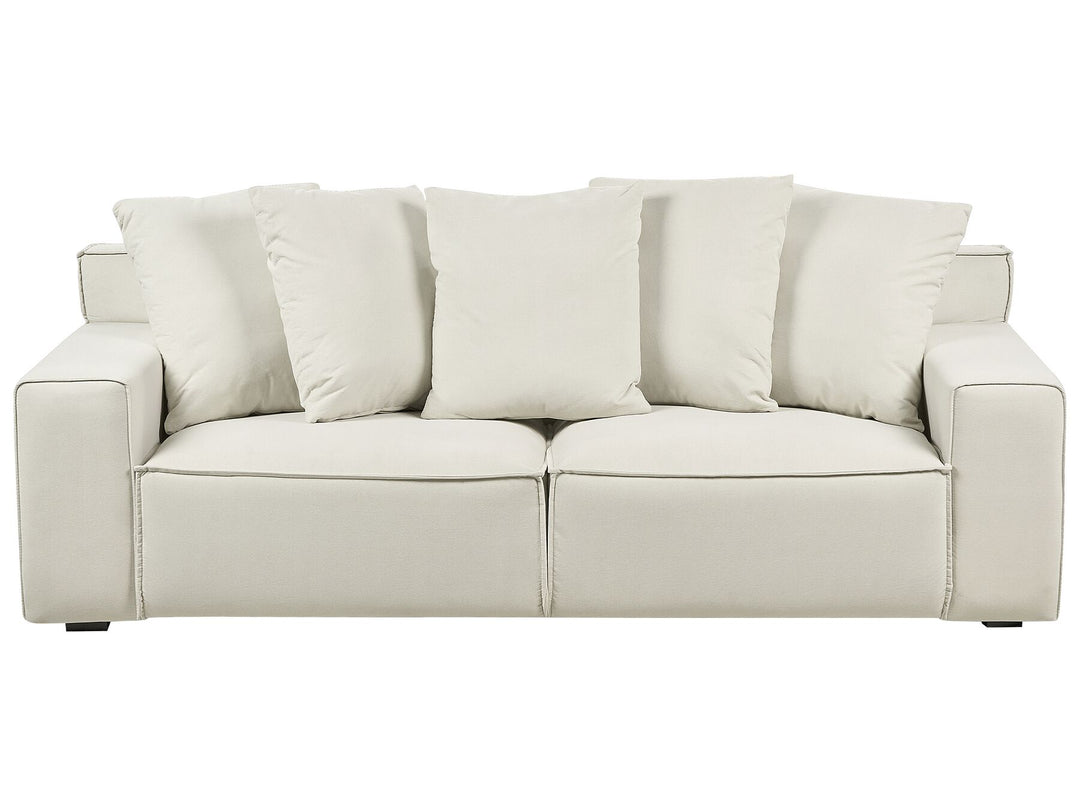 Viskan 3 Seater Velvet Sofa Off-White