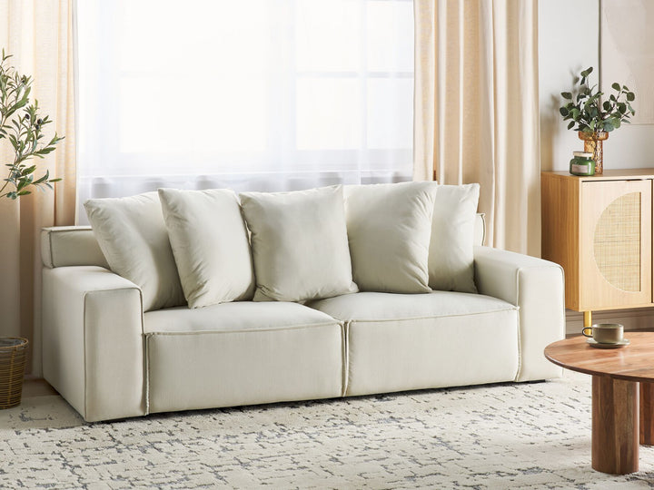 Viskan 3 Seater Velvet Sofa Off-White