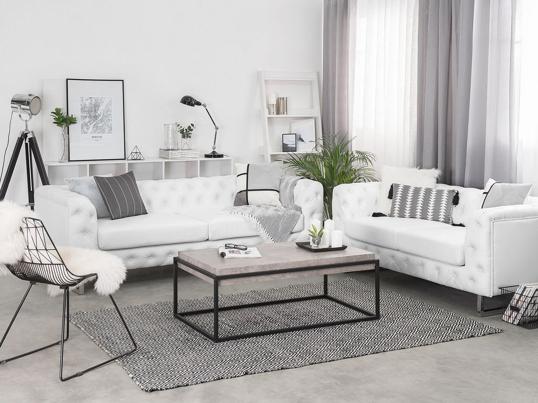 Vissland 2 Seater Faux Leather Sofa White